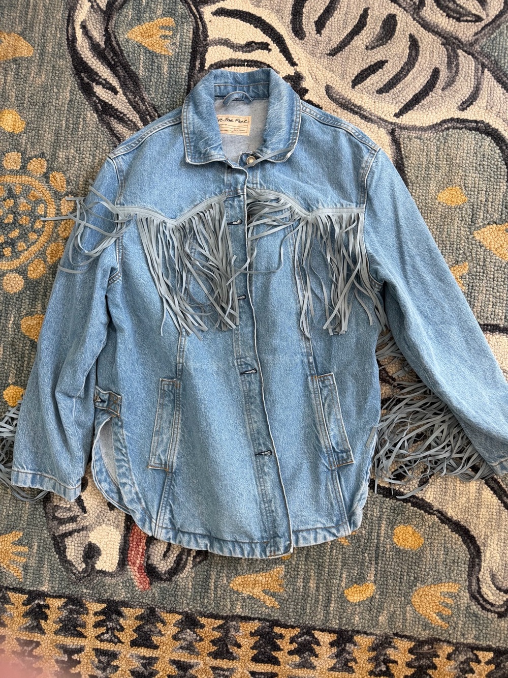 We The Free Denim Fringe Out Jacket - Picture 3 of 4